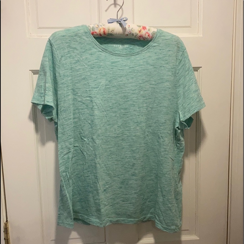 Talbots green and white tee, excellent condition